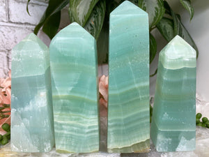 Contempo Crystals - Teal-Green-Pistachio-Calcite-Crystal-Obelisk-Points - Image 6