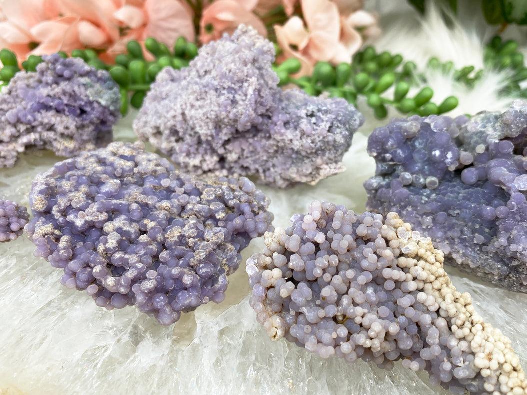 Druzy Grape Agate Cluster Purple Botryoidal Crystal Mineral Lavender high quality Chalcedony