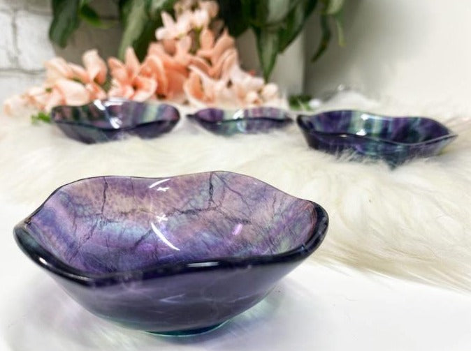 Purple fluorite bowl