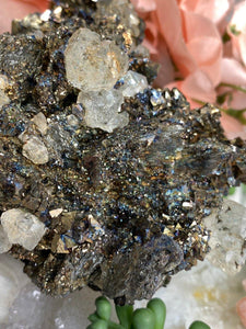 Contempo Crystals - Rainbow-Arsenopyrite-Clear-Fluorite-Crystal-Cluster-from-Mongolia - Image 7
