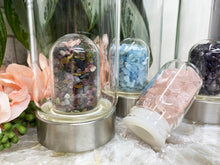 Load image into Gallery: Contempo Crystals - Rainbow-Tourmaline-Rose-Quartz-Crystal-Chip-Glass-Crystal-Water-Bottles - Image 2