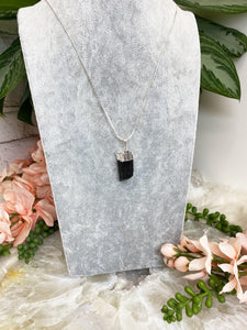 Contempo Crystals - Raw-Black-Tourmaline-Silver-Plated-Metal-Pendant-Crystal-Necklace - Image 3