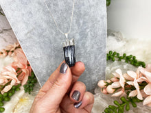 Load image into Gallery: Contempo Crystals - Raw-Black-Tourmaline-Silver-Plated-Metal-Pendant-Crystal-Necklace - Image 1