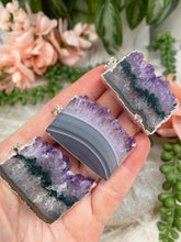 Load image into Gallery: Contempo Crystals - Raw-Edge-Amethyst-Agate-Pendants - Image 4