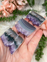 Load image into Gallery: Contempo Crystals - Rectangle-Amethyst-Agate-Pendants - Image 3