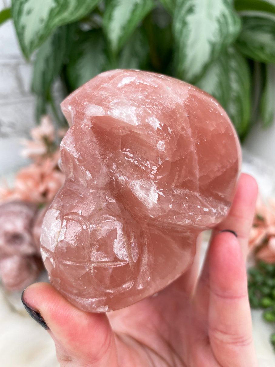 Salmon-Pink-Calcite-Skull-Crystal