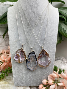 Contempo Crystals - Silver-Plated-Occo-Geode-Necklace - Image 3