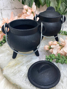 Contempo Crystals - Small-Black-Cast-Iron-Cauldron-for-Incense-and-Resin - Image 3