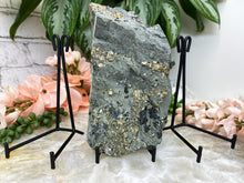 Load image into Gallery: Contempo Crystals - Small-Black-Metal-Easel-Stand-for-Crystals-with-Pyrite-Basalt - Image 4