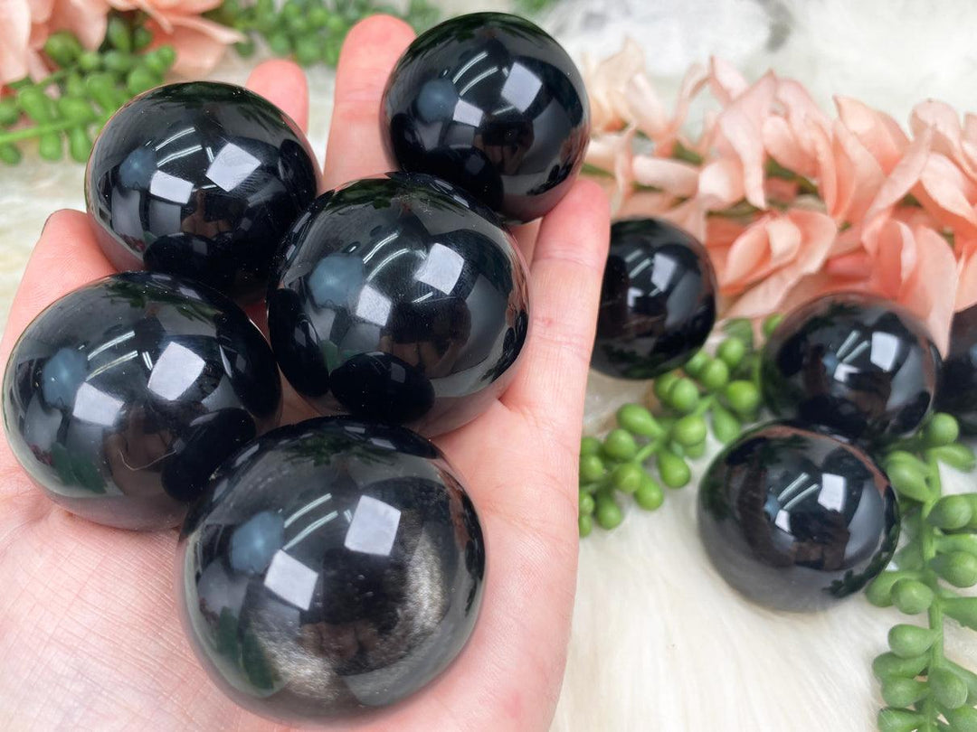 Contempo Crystals -    Small-Black-Obsidian-Sphere-Crystals - Image 1
