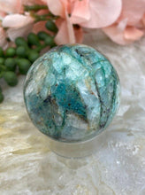 Load image into Gallery: Contempo Crystals - Small-Chrysocolla-Quartz-Sphere-Crystal - Image 5
