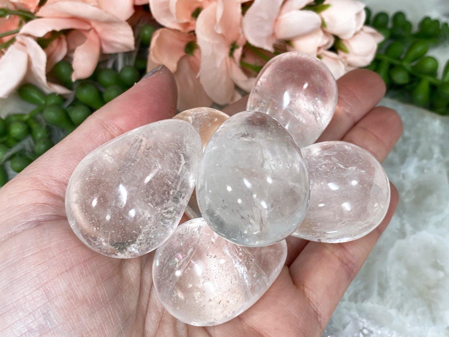 Adorable clear quartz crystal eggs. 