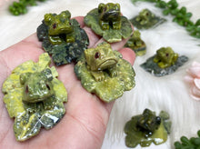 Load image into Gallery: Contempo Crystals - Small green serpentine crystal frogs - Image 1