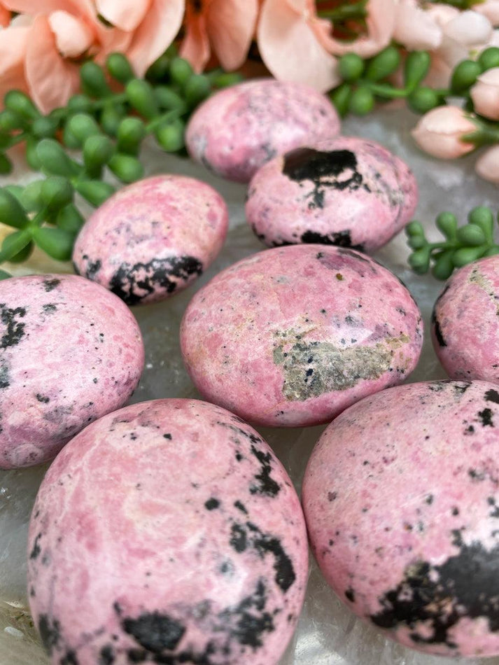 Rhodonite Pebbles - Pink & Black Rhodonite from Peru – Contempo Crystals