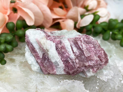 Raw-Pink-Rubellite-Rods-in-White-Albite-Crystals