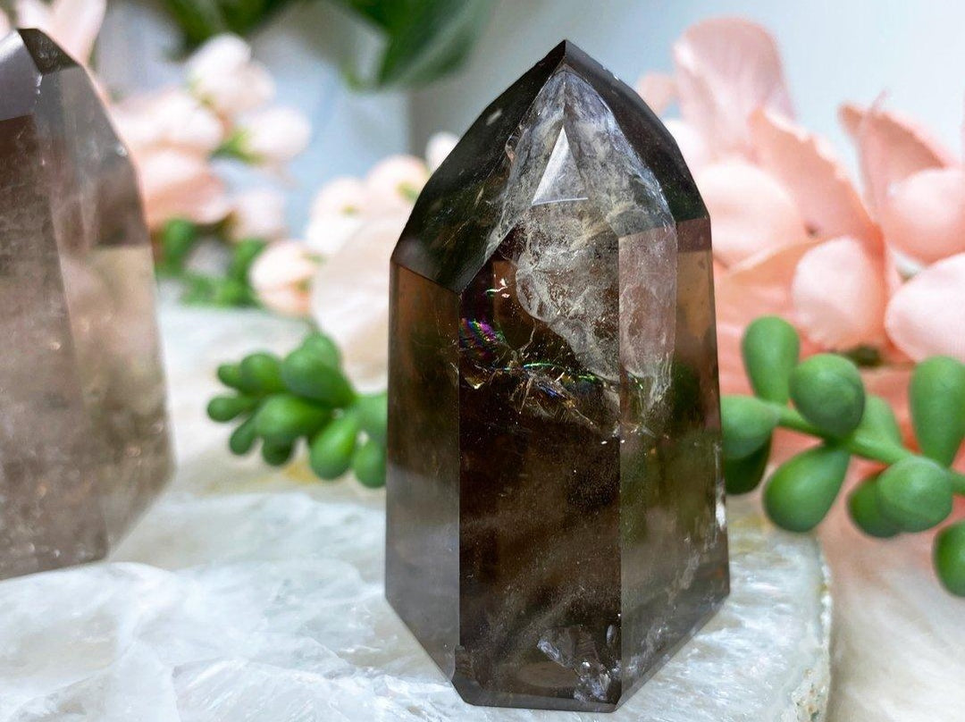 Contempo Crystals - Small-Smoky-Quartz-Point-with-Rainbow-Inside - Image 1