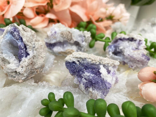    Small-Spirit-Flower-Geodes-from-Mexico-Fluorite-Chalcedony