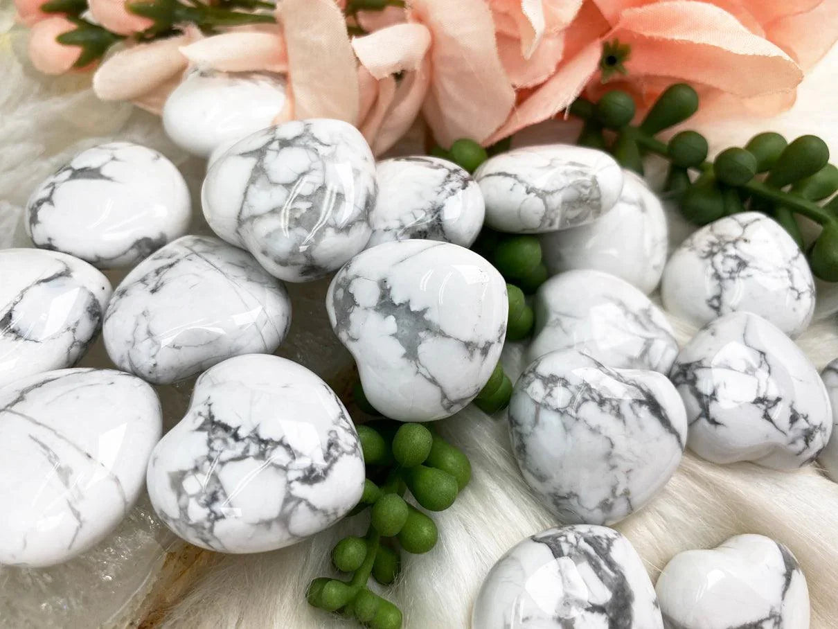 Howlite Hearts for Sale - Great for Gridding or Worry Stone – Contempo ...