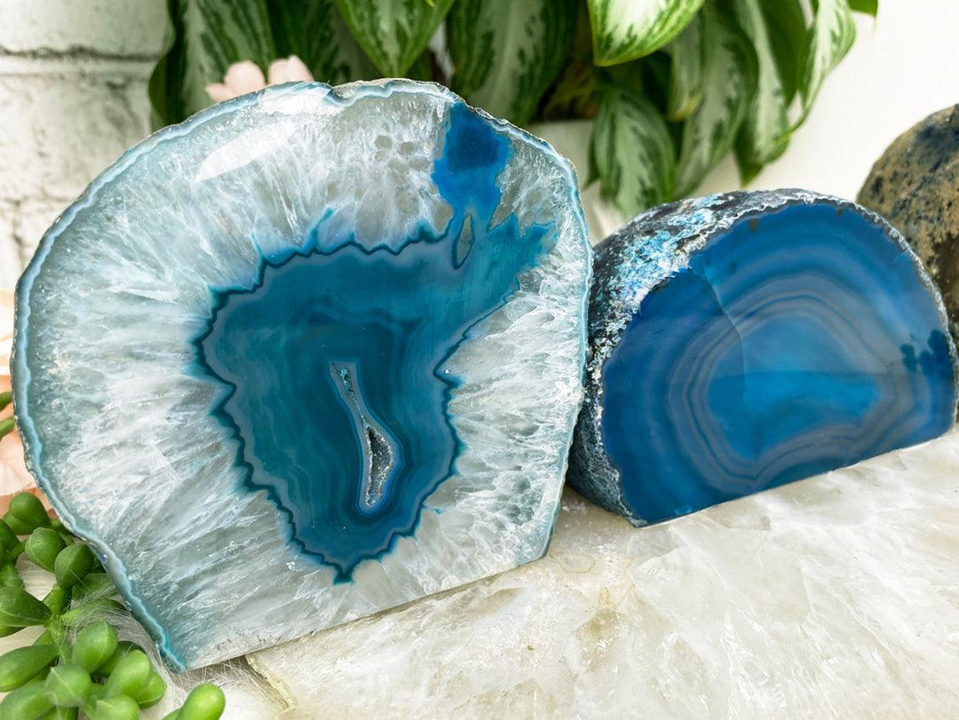 Contempo Crystals - Teal-Blue-Agate-Candle-Holders - Image 1