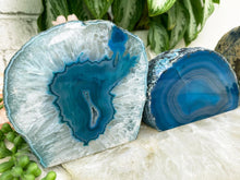 Load image into Gallery: Contempo Crystals - Teal-Blue-Agate-Candle-Holders - Image 1