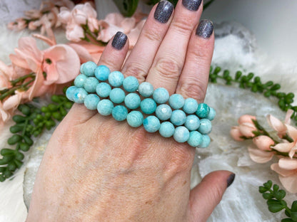 Teal-Blue-Amazonite-Faceted-Bead-Stretch-Bracelet