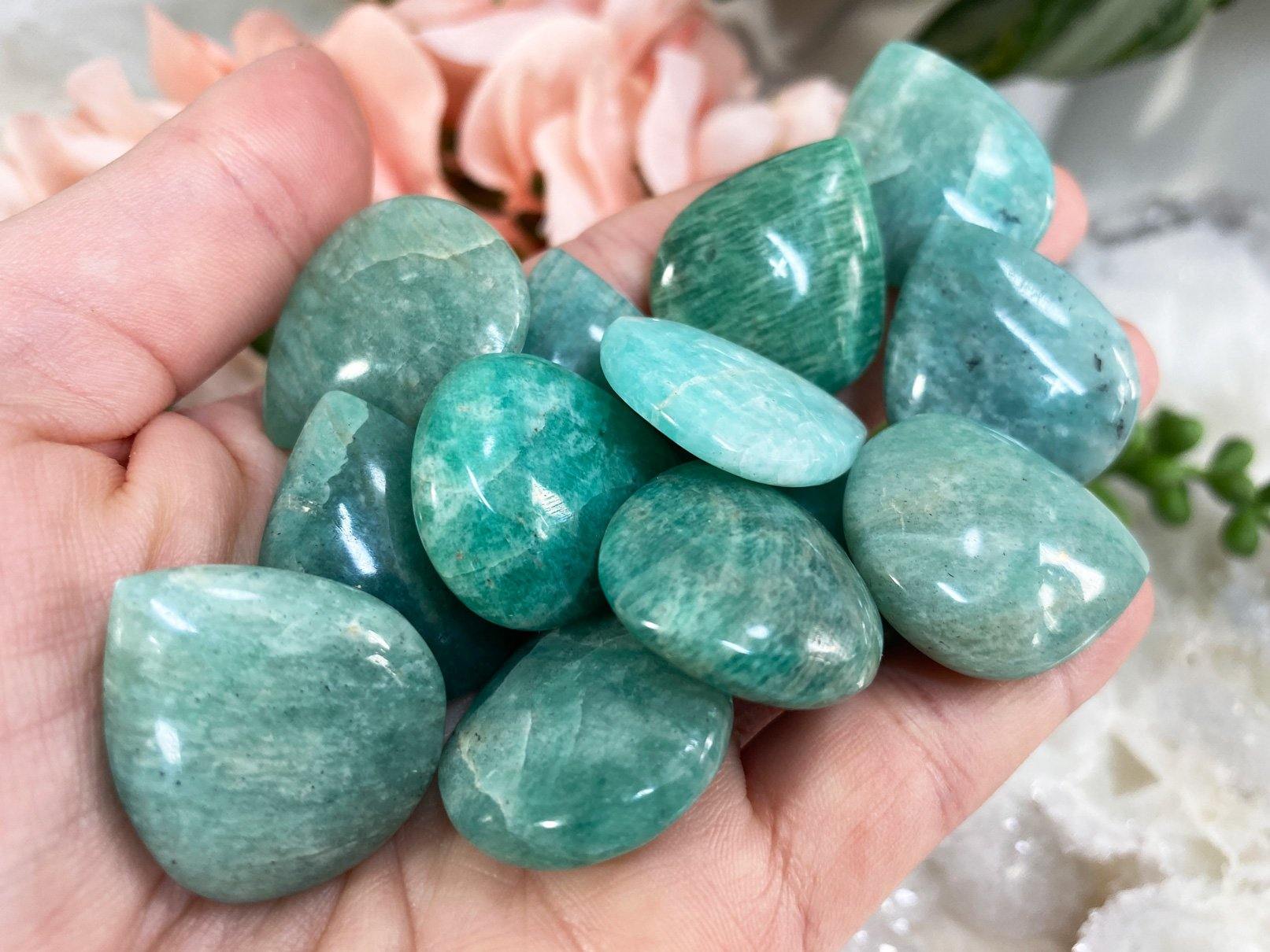 Amazonite tear drop pieces with a soothing color of teal blue! Great for wire wrapping or just a small piece to keep in your purse or pocket.