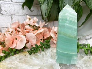 Contempo Crystals - Teal-Green-Pistachio-Calcite-Crystal-Obelisk-Points - Image 5