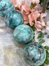 Load image into Gallery: Contempo Crystals - Teal-Chrysocolla-Quartz-Sphere-Crystals-for-SAle - Image 4
