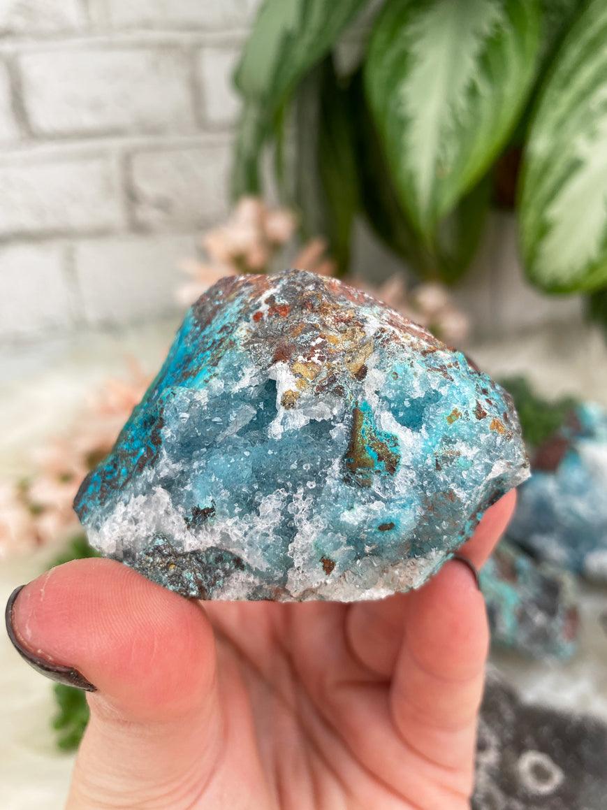 Teal-Chrysocolla-with-Quartz-from-Peru