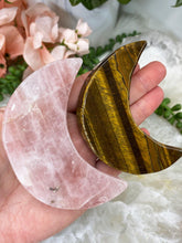 Load image into Gallery: Contempo Crystals - Tiger-Eye-and-Rose-Quartz-Crystal-Moon-Carvings - Image 4