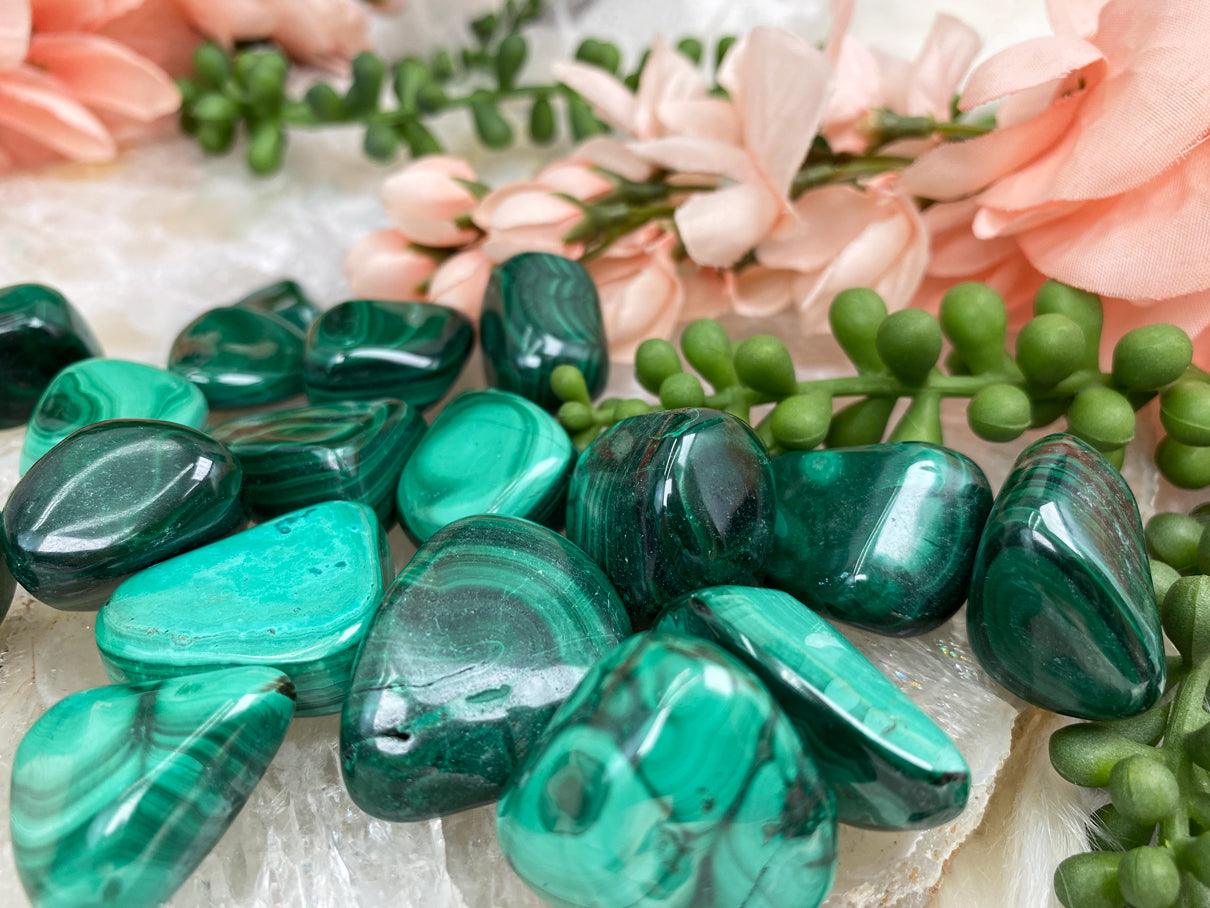 Malachite Crystals | Malachite Tumble Stones | Malachite buy Tumbled | Malachite Tumbled Stones | Pocket Pebbles | Healing Crystals