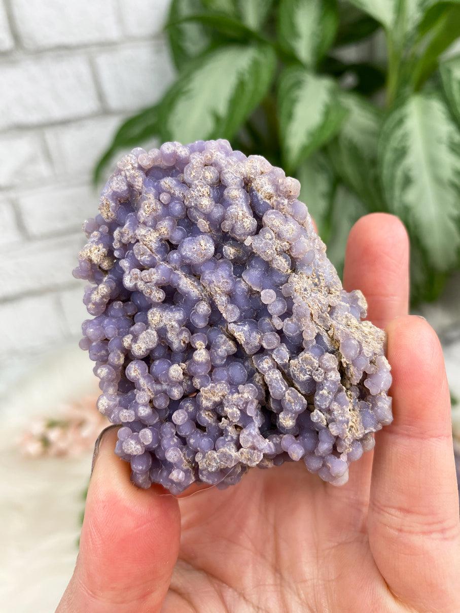 Gorgeous raw grape agate crystal XL extra large outlet cluster purple statement piece