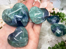 Load image into Gallery: Contempo Crystals - Vibrant-Blue-Green-Mexico-Fluorite-Crystal-Hearts - Image 3