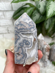 Contempo Crystals - White-Blue-Crazy-Lace-Agate-Point - Image 3