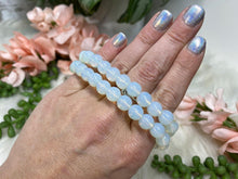 Load image into Gallery: Contempo Crystals - White Opalite Beaded Bracelet for sale. - Image 3