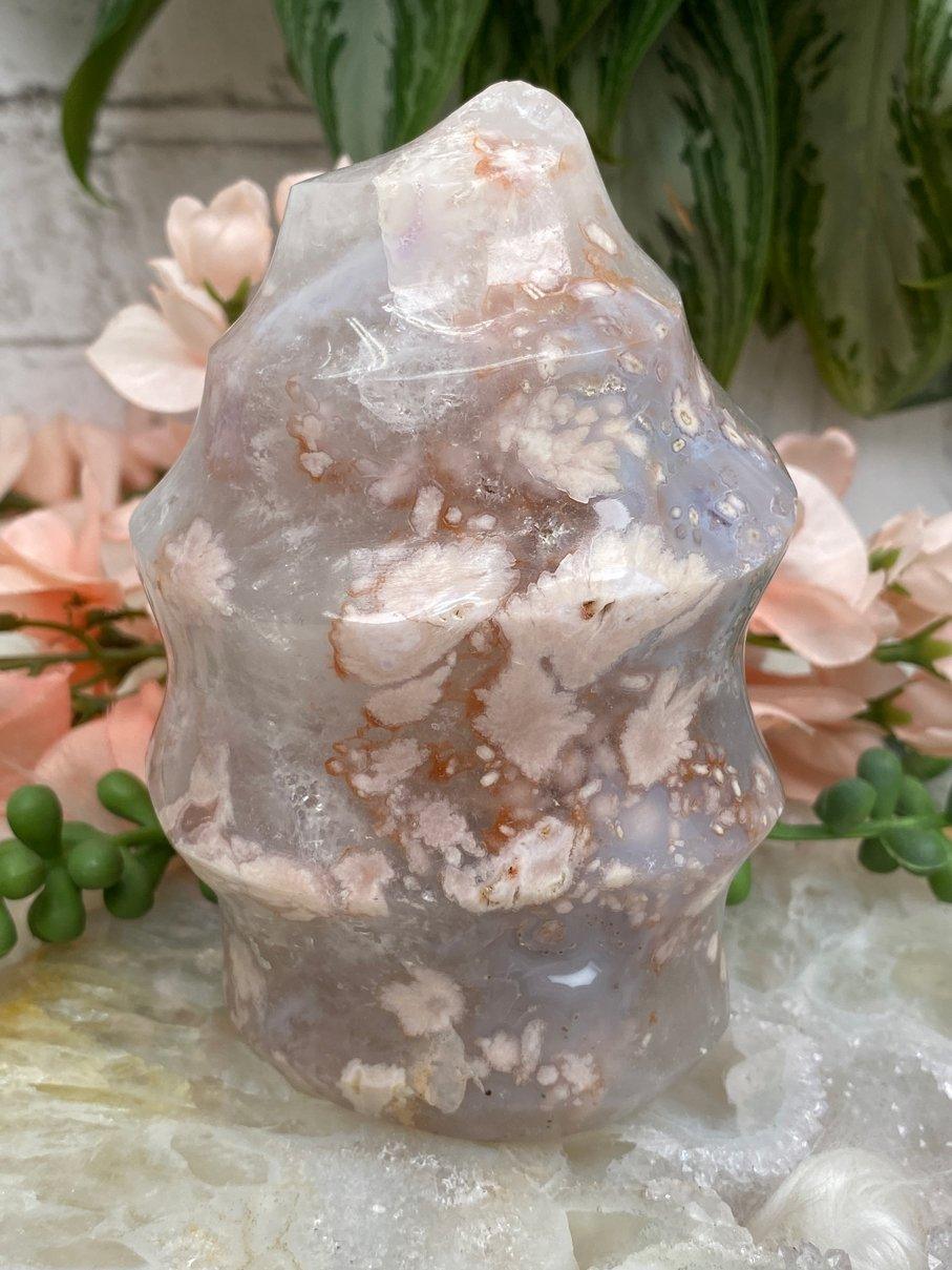 White-Pink-Flower-Agate-Flame-Crystal-Point