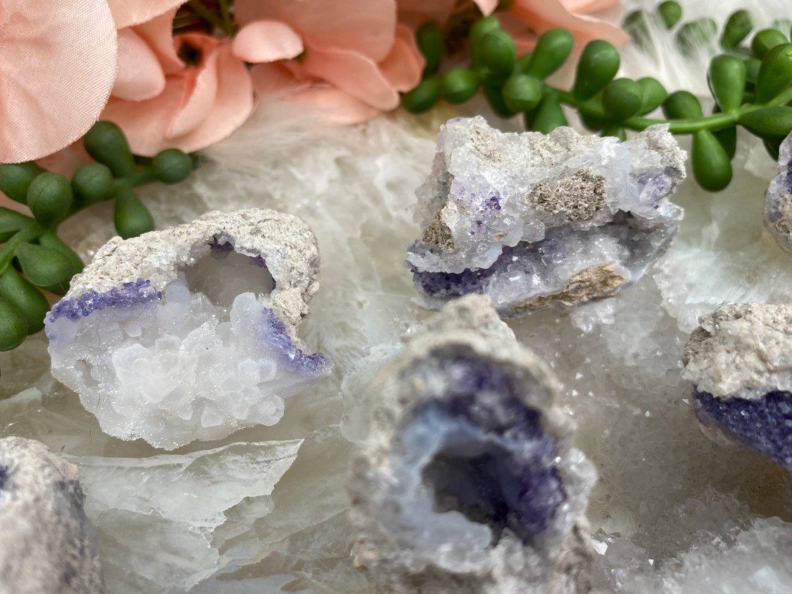 White-Purple-Spirit-Flower-Geode-Clusters