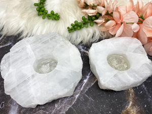 Contempo Crystals - white quartz crystal candle holder for home decor - Image 5