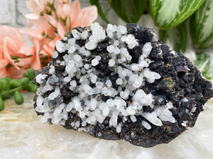 Contempo Crystals - White-Quartz-on-Sphalerite-Cluster - Image 2