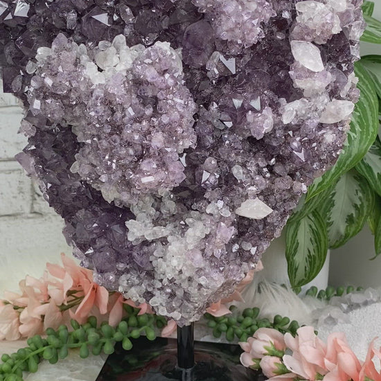 Large-Brazilian-Amethyst-Calcite-Cluster-on-Stand-for-sale