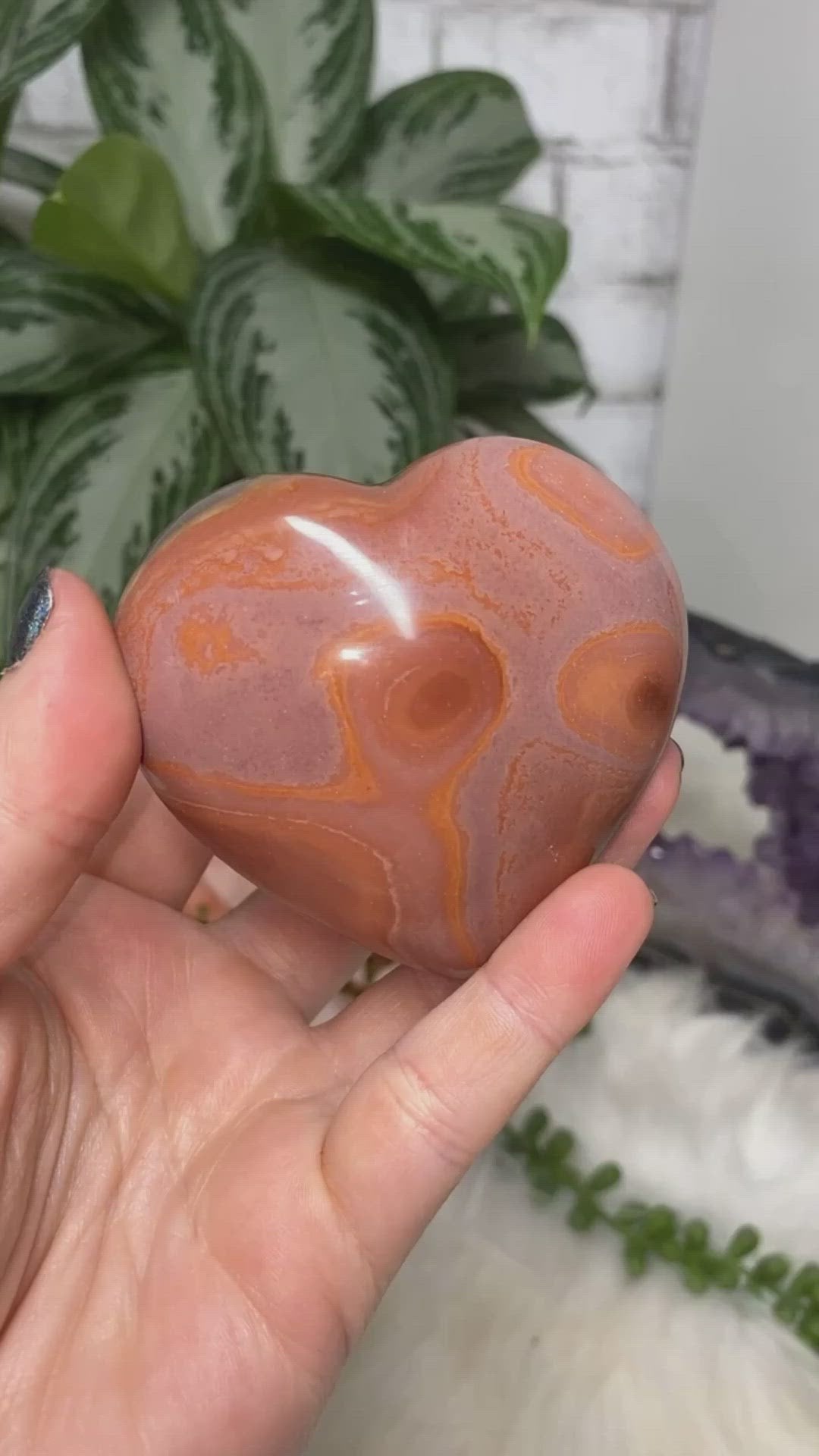 Amazing pieces of polychrome jasper with a touch of pink and orange coloring video