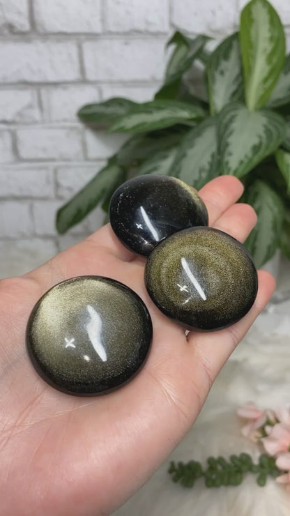 Beautiful and elegant Gold Sheen Obsidian Worry Stones. 