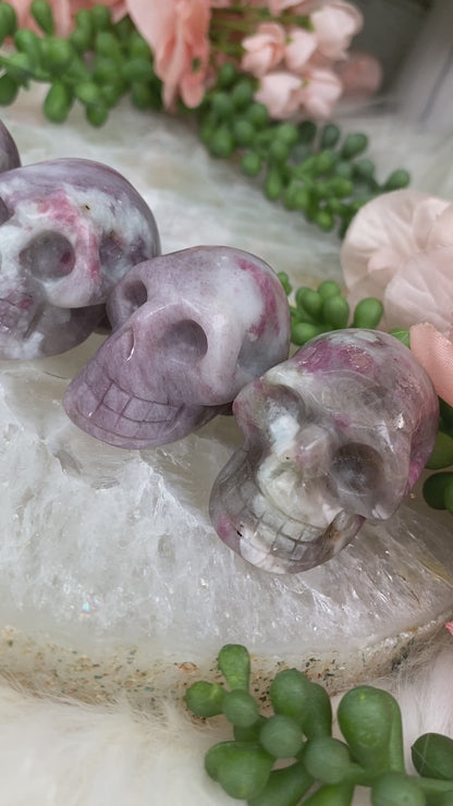 Pink-Tourmaline-in-Lepidolite-Skull-Video