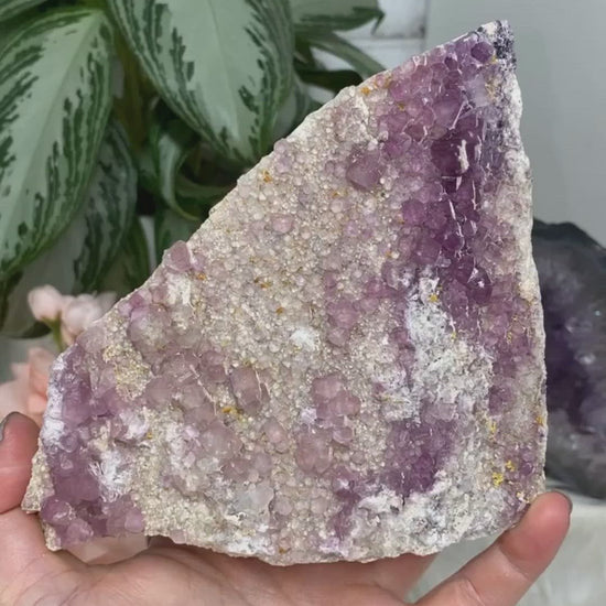 Pink Purple Raw Fluorite Crystal Cluster Video
