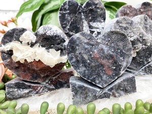 Contempo Crystals -    black-druzy-chalcedony-hearts - Image 1
