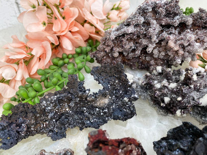 black-red-calcite-clusters