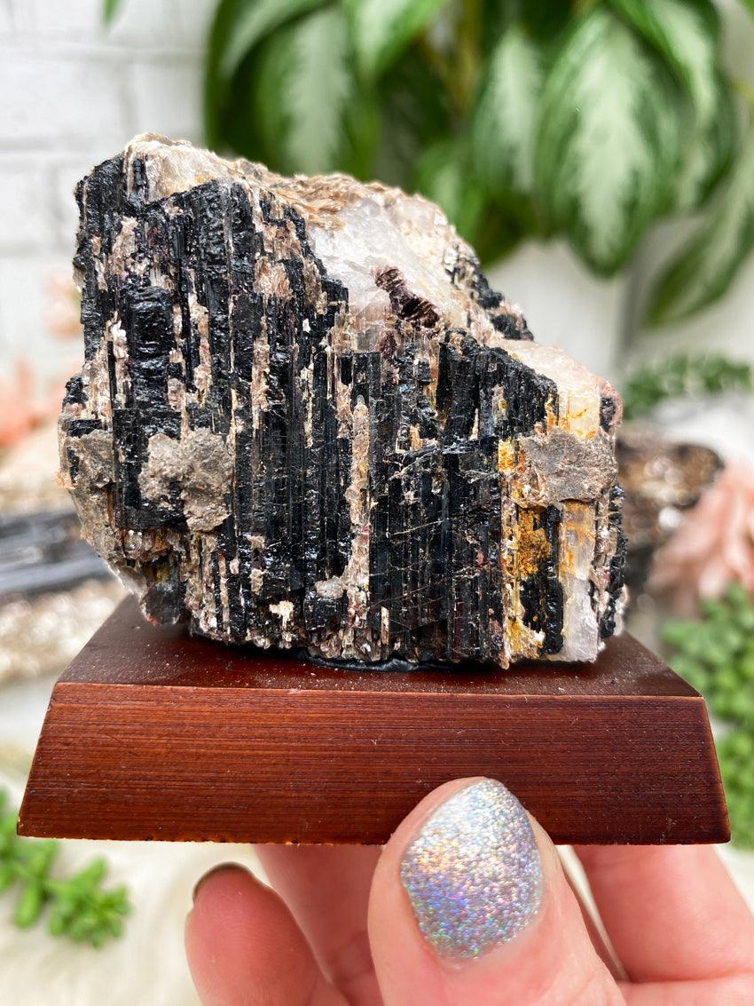 Black Tourmaline Mica Crystals From Brazil - With Albite & Quartz