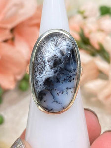 Contempo Crystals - black-white-dendritic-opal-ring - Image 9