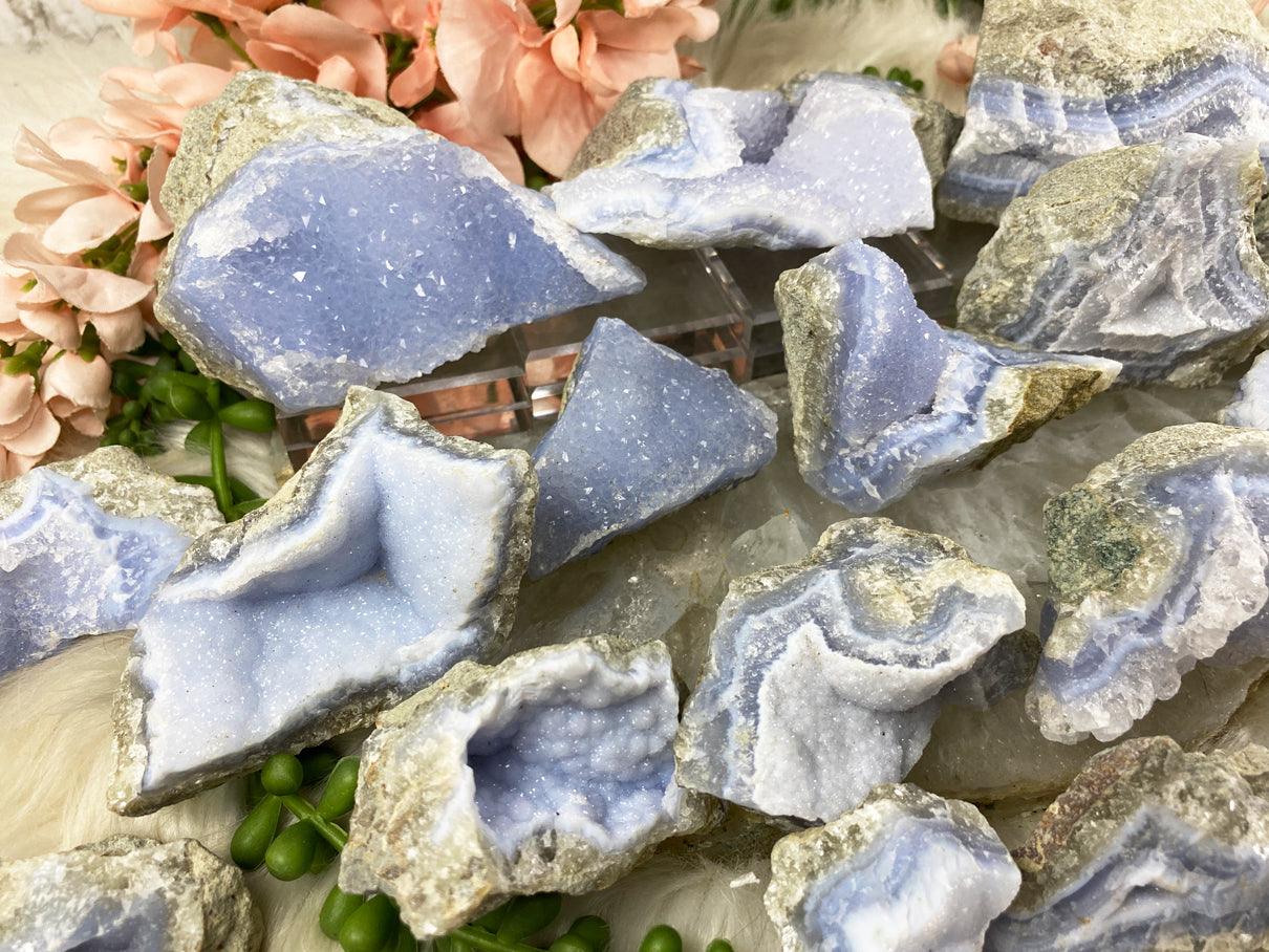 Blue Lace Agate Crystals - Raw Blue Lace Agate Clusters