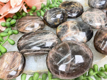 Load image into Gallery: Contempo Crystals - brown-moonstone-palm-stones-with-shimmer - Image 1